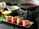 夕食一例|お肉を味わうワインしゃぶしゃぶ