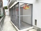 【ダイビング用品干し場】ウエットスーツなどの大きなダイビング道具を干すことができます。