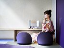 コンセプト和洋室(紫)勾玉をコンセプトに、7つの彩からなるローベッドの和洋室。