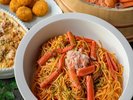 日本海のカニを合わせたパスタ