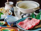 【定番!米沢牛温泉しゃぶしゃぶプラン】米沢牛の甘みを、上品な出汁で軽やかに味わう贅沢なしゃぶしゃぶ。