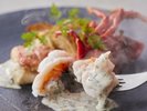 【ご夕食イメージ】特別コース 秋メニュー/金目鯛とイセエビのポワレ〜シードルソース〜生海苔の香り
