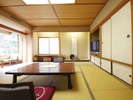 【露天風呂付き貴賓室:桜川】主客室（和室15畳）　※和室15畳+ベッドルーム+応接室　
