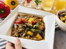 【味がしっかり染みこんだ】素揚げしたナスと彩のパプリカの入ったコク旨特製麻婆ナス!