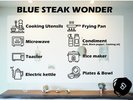 電子レンジ、炊飯器、ケトル、食器類、調理器具完備
