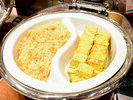 「パパイヤチャンプルー&厚焼きたまご」沖縄にはかかせないパパイヤチャンプルー。食感がクセになる♪