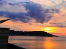 テラスからの夕陽