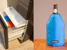 冷凍庫には氷とワインクーラーをご用意。写真のようにワインボトルに被せてお使いください。