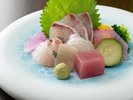 夕食/一例お造里は九州近海で捕れた魚をご準備。