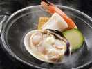 【2026年6月〜8月 土地の恵み会席】アサリと夏野菜の海鮮陶板