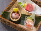 【極み会席】冬(2026年12月〜2027年2月)津久利 マグロ、白身魚一点、平貝、イカ