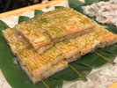 【朝食バイキング一例 昆布締め 甘海老】昆布のグルタミン酸がねっとりと濃厚な食感に変わります
