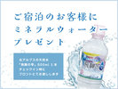 チェックイン時に、ミネラルウォーターをプレゼントしています。