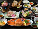 【紅ずわい蟹1杯と山形牛ステーキ会席】スタンダード会席に、天喜紅蟹をおひとり様1杯つけた会席です。
