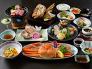 【紅ずわい蟹1杯と山形牛ステーキ会席】スタンダード会席に、天喜紅蟹をおひとり様1杯つけた会席です。