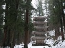 【羽黒山五重塔】当館から車で約40分。冬には雪景色に覆われた幻想的な姿をご覧いただけます。