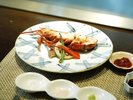 【夕食】カウンター席でご堪能いただく鉄板焼きコース