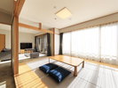 【客室温泉付き・リビング付き和洋】靴を履いたままご利用いただける洋タイプのお部屋