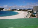屋上から白良浜が一望