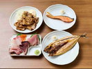 【和プレート】焼き鯖、焼き鮭、刺身盛り合わせ、生姜焼き