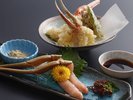 特大ガニのお刺身&天婦羅/一例