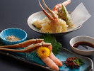 カニの刺身・天麩羅セット