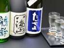 越後の銘酒のみ比べ。酒蔵ごとに味や香りに特徴があります。気に入ったものは売店で購入できるお品物も♪