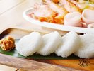 BBQメニュー一例米どころ魚沼のコシヒカリは、焼きおにぎりにしても絶品です!