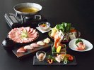 【和食処「辛夷」しゃぶしゃぶ】黒毛和牛と魚沼育ち「雪ひかりポーク」の食べ比べができます!