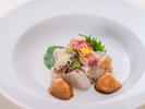 朝採れ鮮魚炙りと春野菜