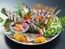 【夕食】別注料理一例 関アジの姿造り ※詳細はお問い合わせください。