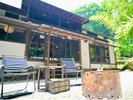 古民家裏庭にて無料焚き火体験♪