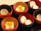 ◆【朝食ご当地料理の小鉢】永平寺のごま豆腐、たくあん煮、里芋のころ煮