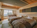和モダンツインのお部屋にソファーベッドのあるお部屋で、最大3名様までご利用いただけます。