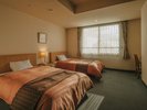 西館ツインルームの一例 朝食会場とお風呂へは近いですが、階段での移動になります。