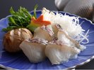 メイン料理の真鯛のしゃぶしゃぶ(例)