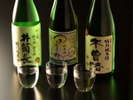 日本酒飲み比べセットもおススメです。信州の厳選した日本酒をご用意いたします。