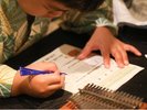 小学生以下のお子さまには謎解きゲームの用紙をお渡ししております。館内を探検して謎を解こう!