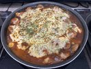 朝食バイキング デミグラスハンバーグのチーズ焼き