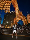 ホテルの目の前が竿燈祭りの会場