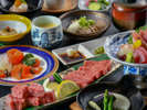 【特選和牛サイコロステーキ会席】もも肉とサーロインを合わせてお一人様150gをご用意!贅沢に食べ比べ♪