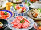 【特選和牛すき焼き会席】もも肉とロース肉を合わせてお一人様150gをご用意!すき焼きで食べ比べてみて♪