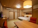 102/103【豊富LUXE】露天風呂付客室 和室/露天風呂(陶器)/ツインベッド/ダイニングテーブル/ミニバー