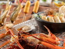 【特別会席・極み会席】伊勢海老やズワイガニ、味噌付ききりたんぽを囲炉裏にてご賞味ください。