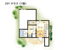 【間取りイメージ】201:テラス(1階)