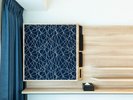 トリプル【29�u/100cmサイズベッド】鉄紺で彩られたお部屋です。