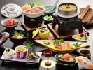 【お料理少な目会席/一例】旅館の夕食は多くってという方、シニアの方にオススメの会席です。
