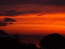今子浦の夕陽/真っ赤に燃える夕陽