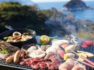夕陽に染まるテラスで特選BBQコース