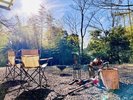 北欧テントプライベートアウトドアスペース。焚き火、薪割りなど完備。冬に薪ストーブ、夏に冷風機。